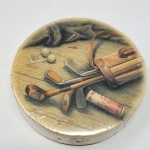 Golf Themed Stone Coasters pack of 4 Sealed